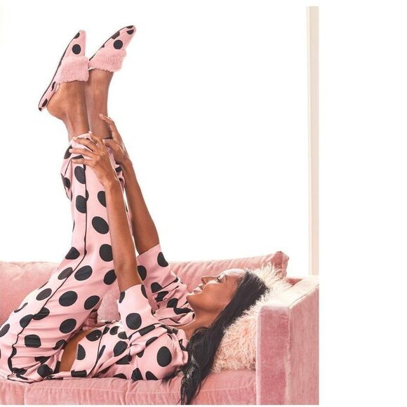 Victoria's Secret Satin Polka Dot Slippers - Picture 2 of 7